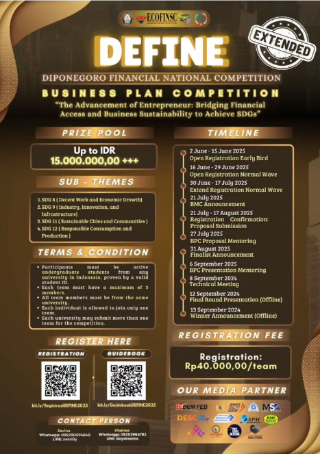 DEFINE NATIONAL BUSINESS PLAN COMPETITION 