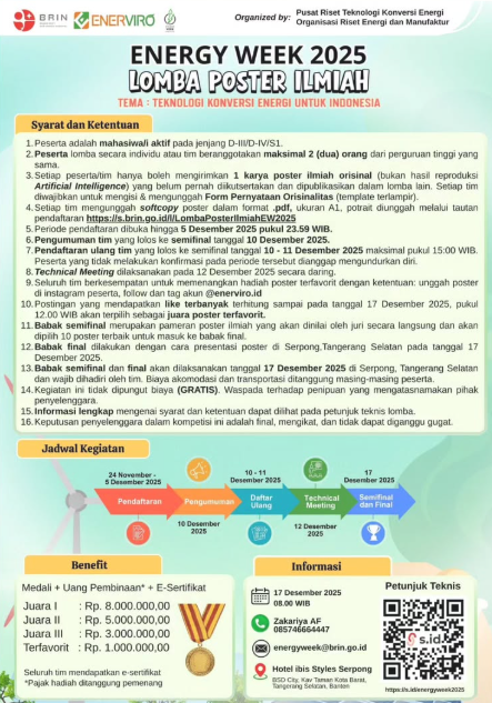 ENERGY WEEK 2025 LOMBA POSTER ILMIAH